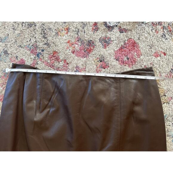 NWT Vintage Mix It Chocolate Leather Skirt – Size 10, Knee Length 90's Y2K - Picture 6 of 8